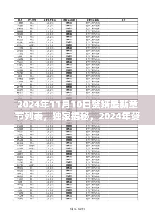 獨(dú)家揭秘，贅婿最新章節(jié)列表及一覽（截至2024年11月10日）