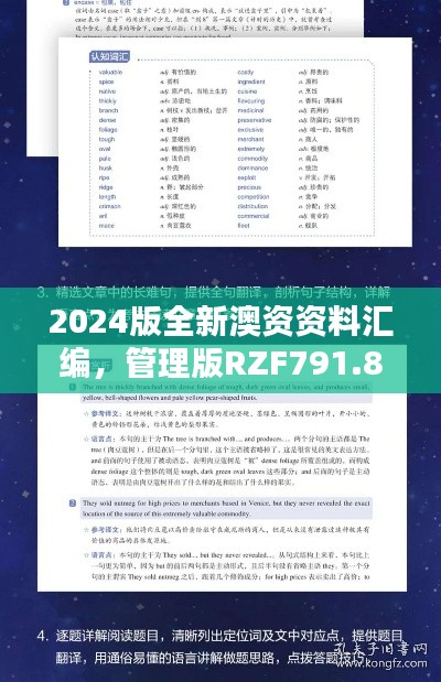 2024版全新澳資資料匯編，管理版RZF791.83動(dòng)態(tài)詞匯解析免費(fèi)分享