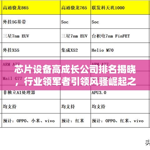 芯片設(shè)備高成長(zhǎng)公司排名揭曉，行業(yè)領(lǐng)軍者引領(lǐng)風(fēng)騷崛起之路揭秘